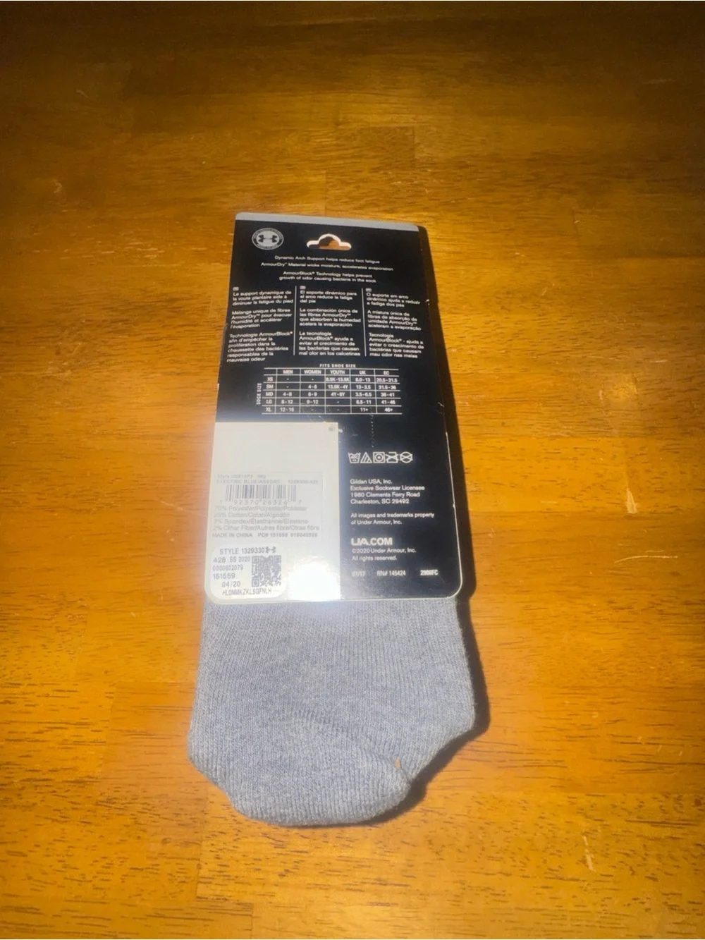 Under Armour Phenom 3 Pair Crew Socks Large Blue Gray Men’s New With Tags